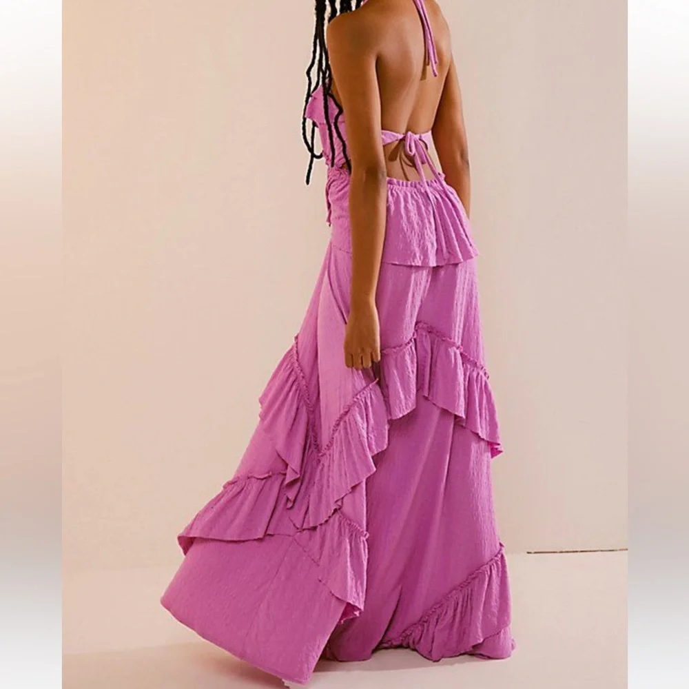 Free People Rusty Rose Tiered Maxi Dress - Picture 4 of 9